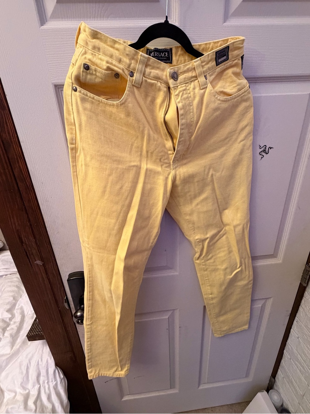 Versace Men’s Light Yellow Straight Jeans